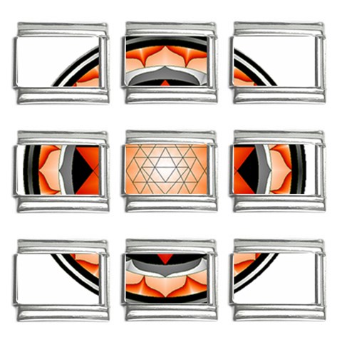 Orange_Sri_Yantra 9mm Italian Charm (9 pack) from ArtsNow.com Front