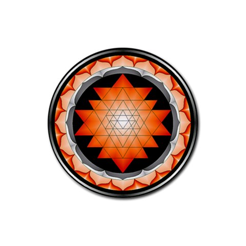 Orange_Sri_Yantra Rubber Round Coaster (4 pack) from ArtsNow.com Front