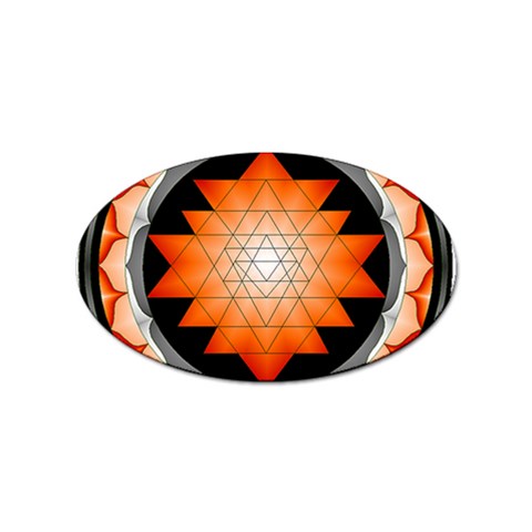 Orange_Sri_Yantra Sticker (Oval) from ArtsNow.com Front