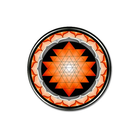 Orange_Sri_Yantra Magnet 3  (Round) from ArtsNow.com Front