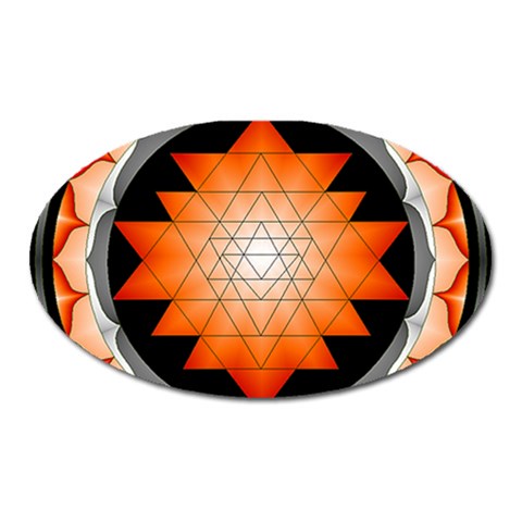 Orange_Sri_Yantra Magnet (Oval) from ArtsNow.com Front