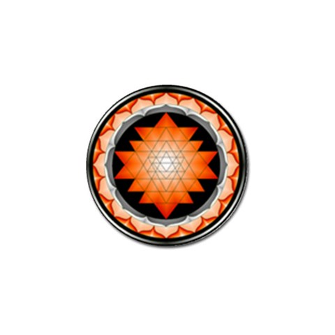 Orange_Sri_Yantra Golf Ball Marker from ArtsNow.com Front