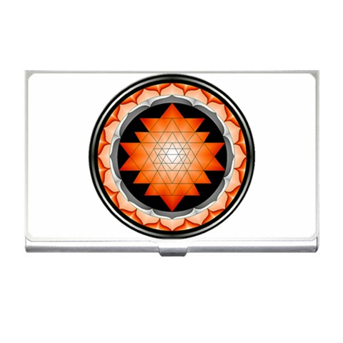 Orange_Sri_Yantra Business Card Holder from ArtsNow.com Front