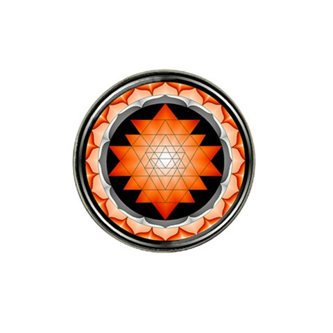 Orange_Sri_Yantra Hat Clip Ball Marker from ArtsNow.com Front