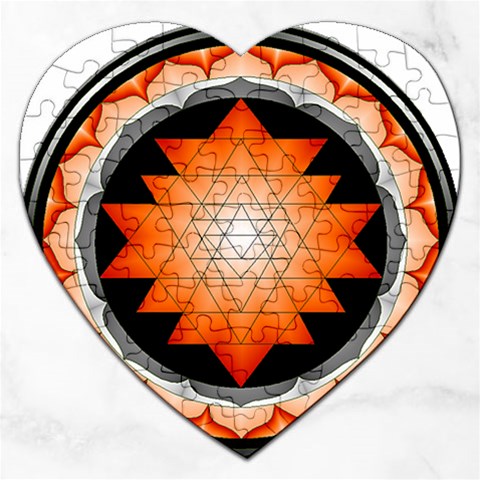 Orange_Sri_Yantra Jigsaw Puzzle (Heart) from ArtsNow.com Front