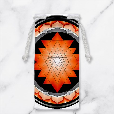 Orange_Sri_Yantra Jewelry Bag from ArtsNow.com Back