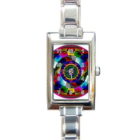 Sri Yantra Rectangular Italian Charm Watch from ArtsNow.com Front