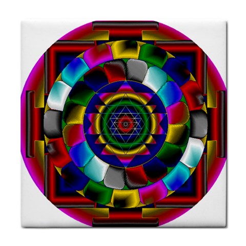 Sri Yantra Tile Coaster from ArtsNow.com Front