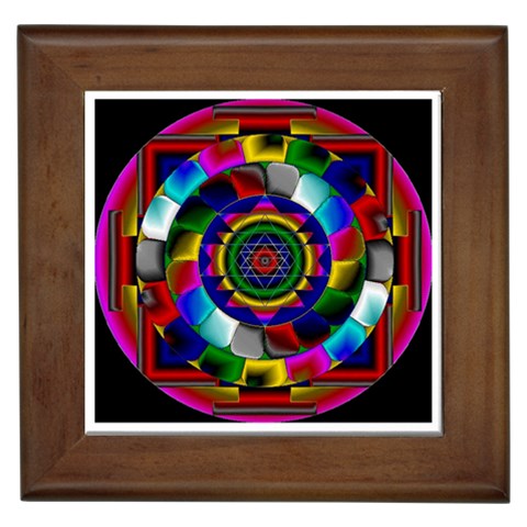 Sri Yantra Framed Tile from ArtsNow.com Front