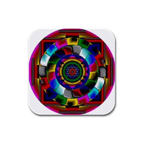 Sri Yantra Rubber Square Coaster (4 pack) from ArtsNow.com Front