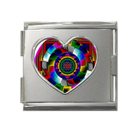 Sri Yantra Mega Link Heart Italian Charm (18mm) from ArtsNow.com Front