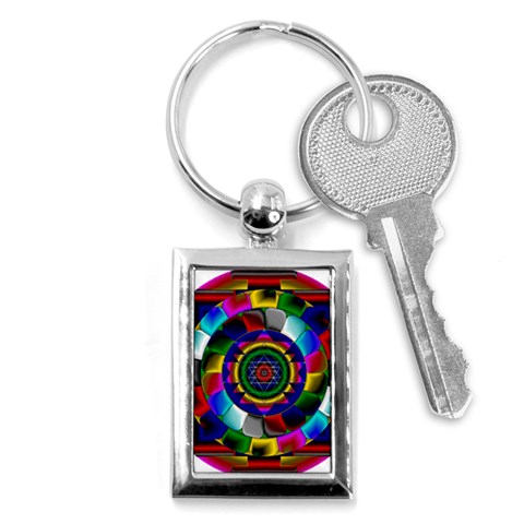 Sri Yantra Key Chain (Rectangle) from ArtsNow.com Front