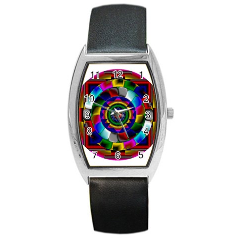 Sri Yantra Barrel Style Metal Watch from ArtsNow.com Front