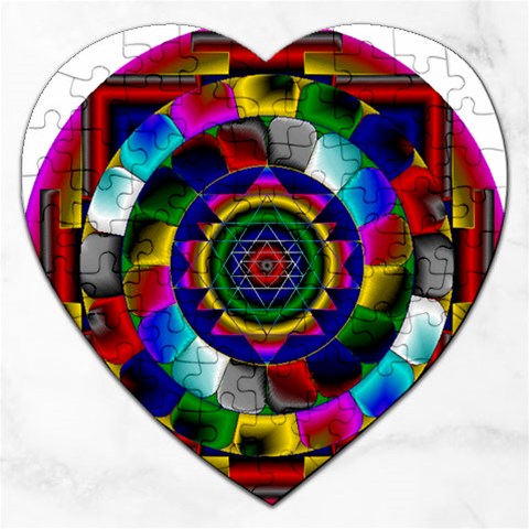 Sri Yantra Jigsaw Puzzle (Heart) from ArtsNow.com Front