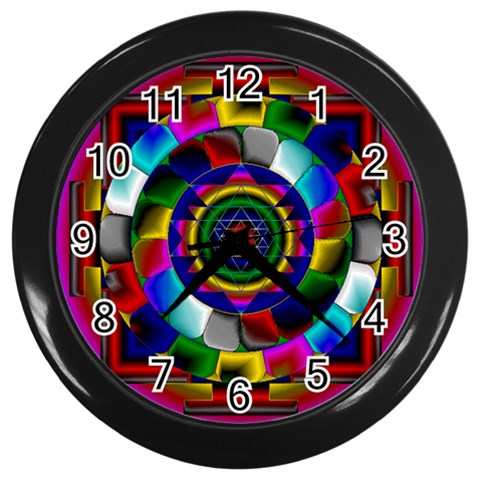 Sri Yantra Wall Clock (Black with 12 black numbers) from ArtsNow.com Front