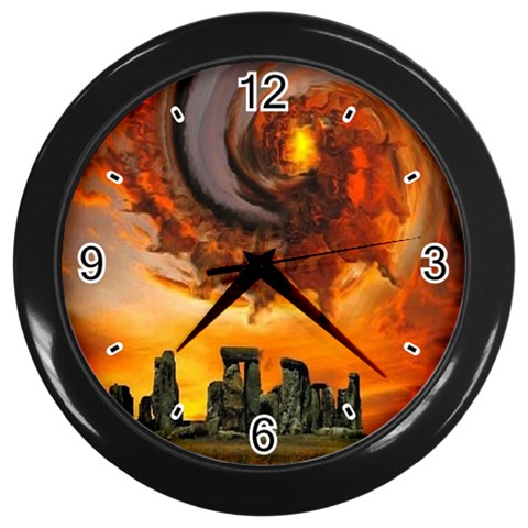  Stonehenge Sunset  Wall Clock (Black) from ArtsNow.com Front