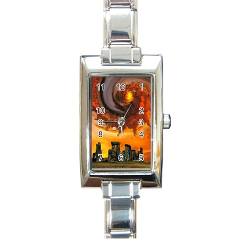  Stonehenge Sunset  Rectangular Italian Charm Watch from ArtsNow.com Front