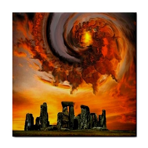  Stonehenge Sunset  Tile Coaster from ArtsNow.com Front