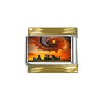  Stonehenge Sunset  Gold Trim Italian Charm (9mm)