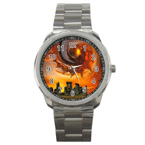  Stonehenge Sunset  Sport Metal Watch from ArtsNow.com Front