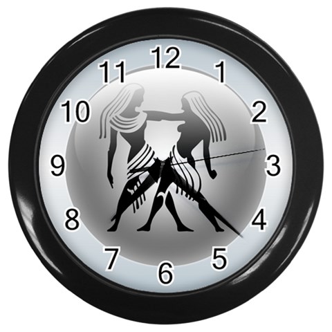 Gemini Wall Clock (Black) from ArtsNow.com Front