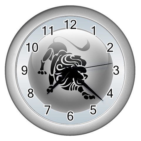 Leo Wall Clock (Silver) from ArtsNow.com Front