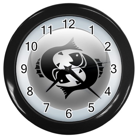 Pisces Wall Clock (Black) from ArtsNow.com Front