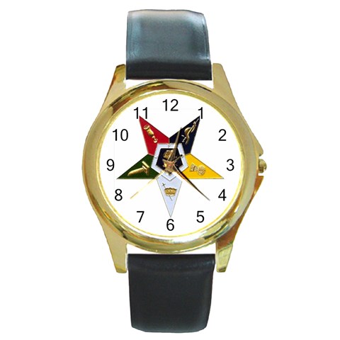 anistar Round Gold Metal Watch from ArtsNow.com Front