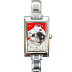 Bulldog Momma Charm Rectangular Italian Charm Watch