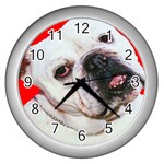 Bulldog Momma Charm Wall Clock (Silver)