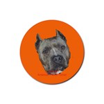 I Love my american pitbull terrier Rubber Round Coaster (4 pack)