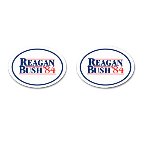 Reagan Bush Old School Logo Cufflinks (Oval) from ArtsNow.com Front(Pair)