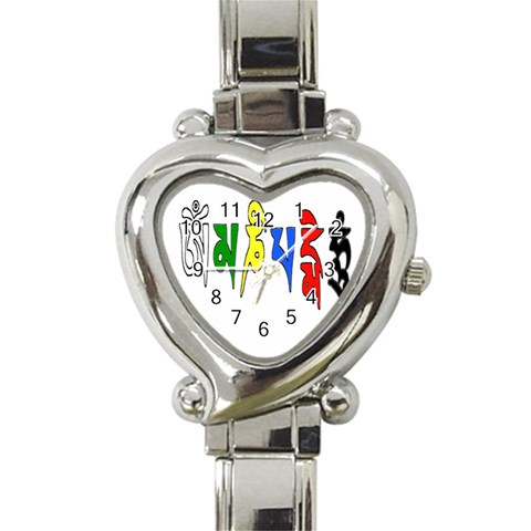 OMPH Text Heart Italian Charm Watch from ArtsNow.com Front