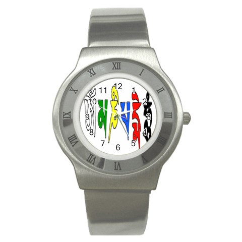 OMPH Text Stainless Steel Watch from ArtsNow.com Front