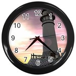 3d-lighthouse-wallpaper-02 Wall Clock (Black)