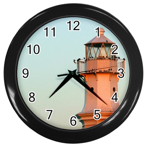 lighthouse Wall Clock (Black) from ArtsNow.com Front