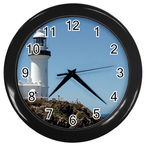 lighthouse1280_960 Wall Clock (Black) from ArtsNow.com Front