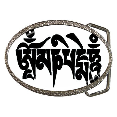 OMPH Text Belt Buckle from ArtsNow.com Front