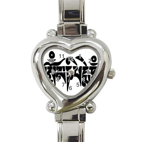 OMPH Text Heart Italian Charm Watch from ArtsNow.com Front