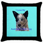 Australian Cattle Dog Throw Pillow Case (Black)
