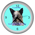 Australian Cattle Dog Wall Clock (Silver)