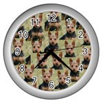 Australian Terrier Terror Wall Clock (Silver)