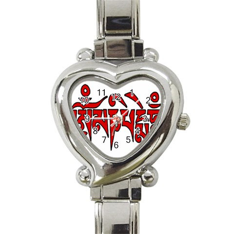 OMPH Text Heart Italian Charm Watch from ArtsNow.com Front