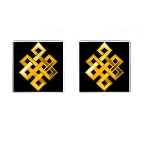 Endless Knot  gold Cufflinks (Square) from ArtsNow.com Front(Pair)