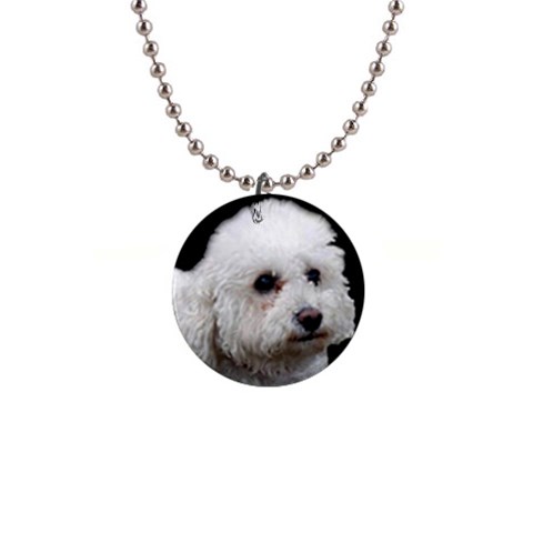 Bichon Frise 1  Button Necklace from ArtsNow.com Front