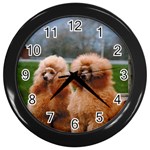 French Poodles Wall Clock (Black)