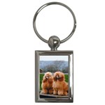 French Poodles Key Chain (Rectangle)