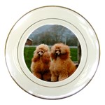 French Poodles Porcelain Plate