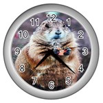 fat prairie dogs Wall Clock (Silver)