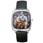fat prairie dogs Square Metal Watch